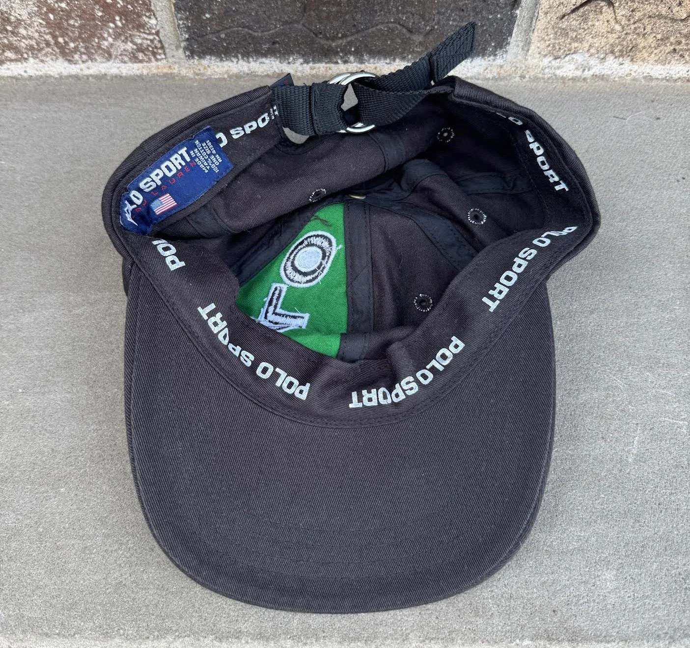 Vintage Polo Sport Ralph Lauren Black / Green Hat — RootsBK